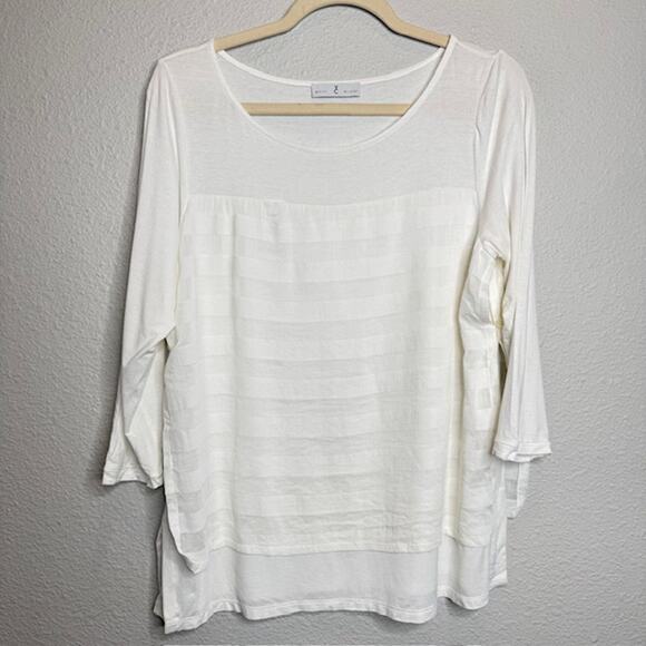 WHYCI Milano Size 44 White Lightweight Silk Blend Double Shirt - Picture 1 of 15
